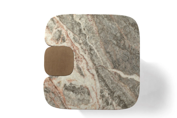 ERICE S - Square coffee table with wooden base and marble top by Carpanese Home - view 3